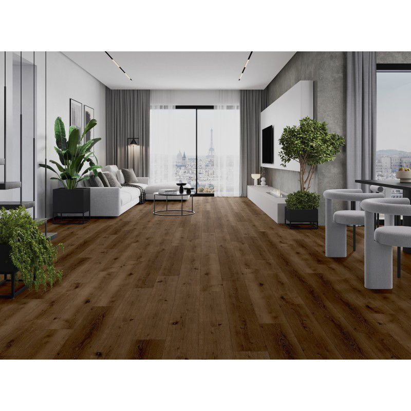 Mexen Strasburg probă panelă din vinil 1240 x 182 mm SPC 6,5 mm, suport IXPE 1,5 mm, 4 V-Fuge, Stejar - F1033-S