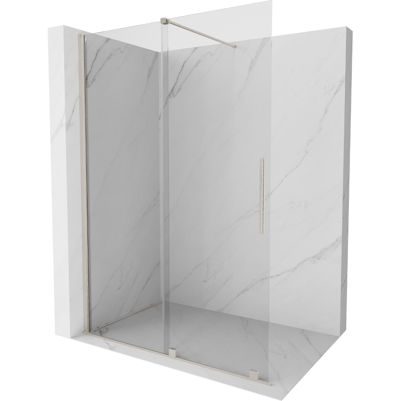 Paravan duș culisant Mexen Velar Walk-in 140 x 200 cm, transparent 8 mm, nichel periat - 871-140-000-03-97