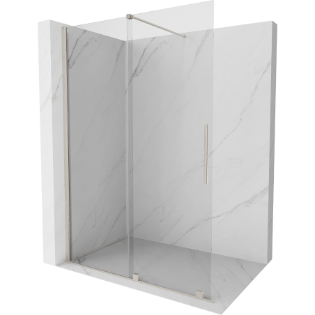 Paravan duș culisant Mexen Velar Walk-in 140 x 200 cm, transparent 8 mm, nichel periat - 871-140-000-03-97