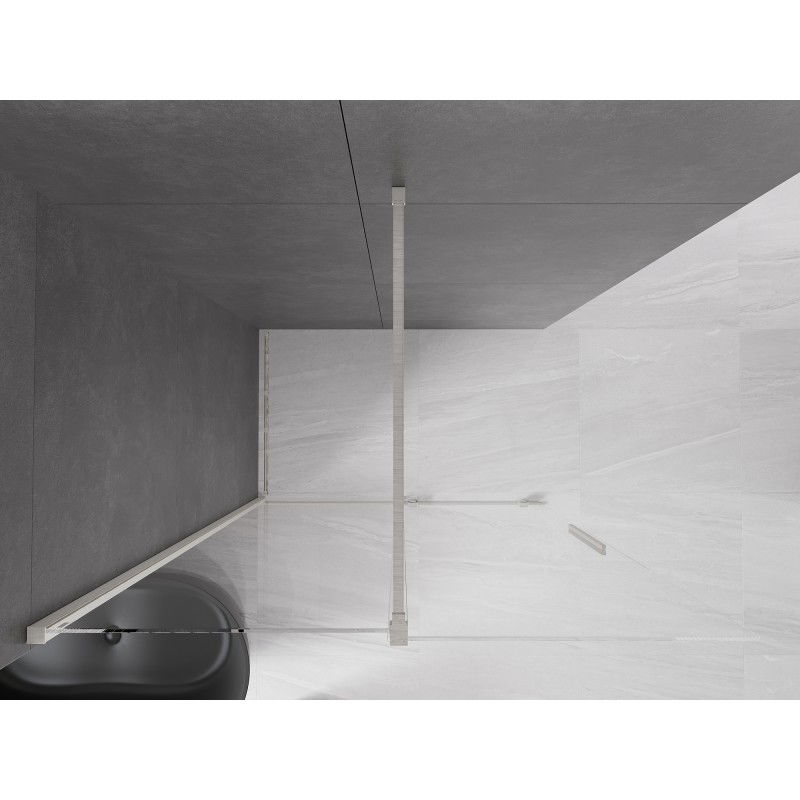 Mexen Velar 140 x 200 cm-es, átlátszó 8 mm-es toló zuhanyfal, kefélt nikkel - 871-140-000-03-97