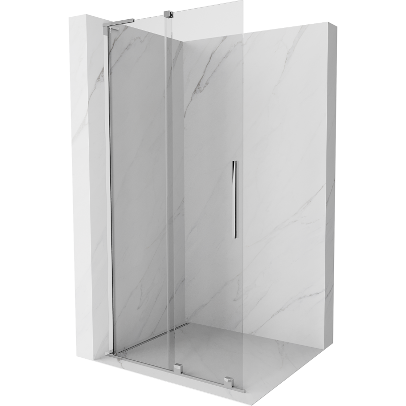 Mexen Velar L perete de duș glisant Walk-in 120 x 200 cm, transparent 8 mm, crom - 871-120-003-03-01