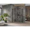 Mexen Omega cabina de duș glisantă 140 x 80 cm, transparentă, neagră - 825-140-080-70-00