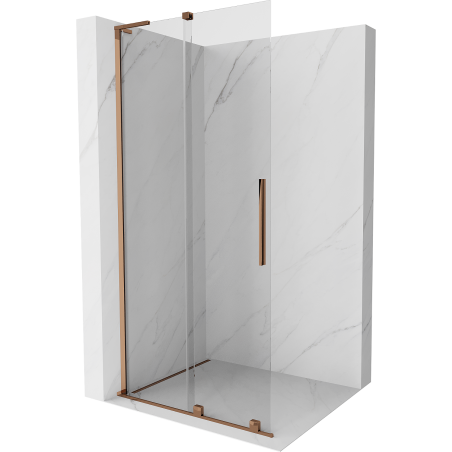 Mexen Velar L perete de duș Walk-in glisant 120 x 200 cm, transparent 8 mm, aur roz - 871-120-003-03-60