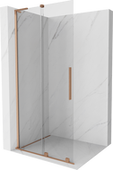 Mexen Velar L zuhanyfal tolóajtóval Walk-in 100 x 200 cm, átlátszó 8 mm, csiszolt réz - 871-100-003-03-65