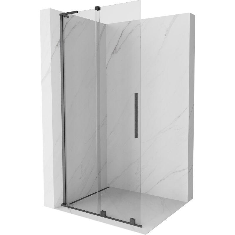 Mexen Velar L perete de duș glisant Walk-in 110 x 200 cm, transparent 8 mm, gri armă periat - 871-110-003-03-66