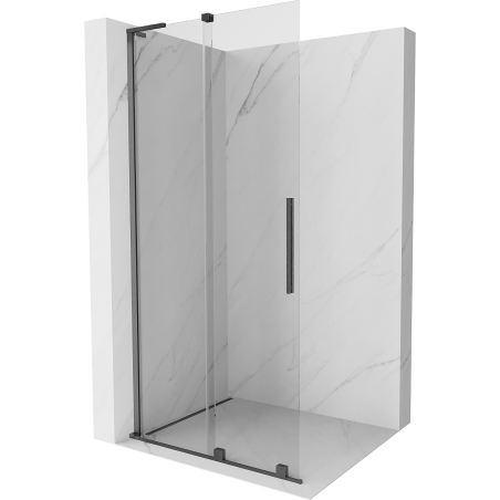 Mexen Velar L perete de duș glisant Walk-in 110 x 200 cm, transparent 8 mm, gri armă periat - 871-110-003-03-66