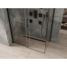 Mexen Omega 150 x 80 cm-es tolóajtós zuhanykabin, átlátszó, fekete - 825-150-080-70-00