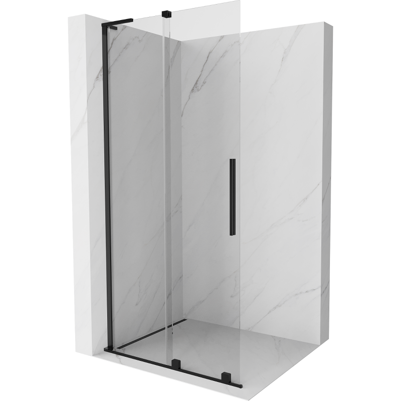 Mexen Velar L perete duș culisant Walk-in 90 x 200 cm, transparent 8 mm, negru - 871-090-003-03-70