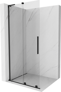 Mexen Velar L panou duș culisant Walk-in 120 x 200 cm, transparent 8 mm, negru - 871-120-003-03-70