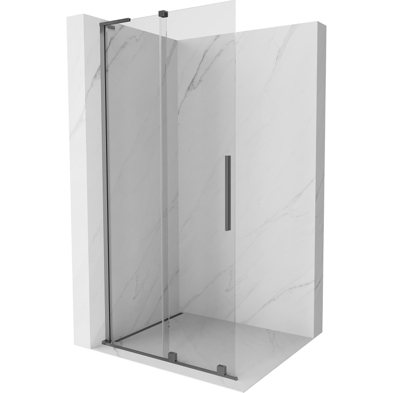 Mexen Velar L panou de duș glisant Walk-in 90 x 200 cm, transparent 8 mm, gun metal - 871-090-003-03-95