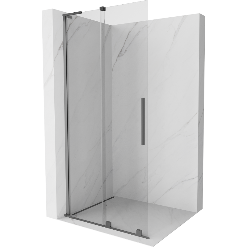 Mexen Velar L perete de duș glisant Walk-in 110 x 200 cm, transparent 8 mm, gun metal - 871-110-003-03-95