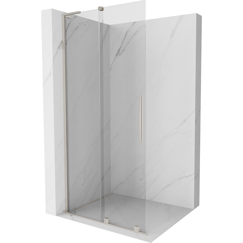Mexen Velar L perete de duș glisant Walk-in 120 x 200 cm, transparent 8 mm, nichel periat - 871-120-003-03-97
