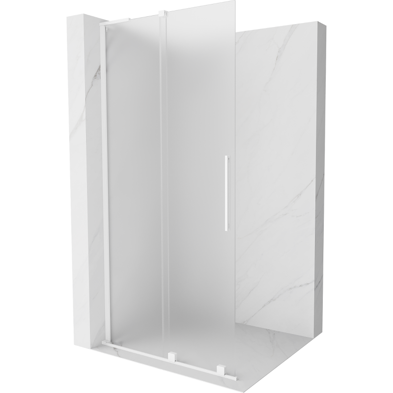 Mexen Velar L panou de duș glisant Walk-in 110 x 200 cm, mat 8 mm, alb - 871-110-003-33-20