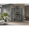 Mexen Omega 160 x 80 cm-es toló zuhanykabin, átlátszó, fekete - 825-160-080-70-00