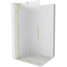 Mexen Velar L perete de duș glisant Walk-in 90 x 200 cm, mat 8 mm, auriu periat - 871-090-003-33-55