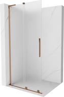 Mexen Velar L toló zuhanyfal Walk-in 120 x 200 cm, fagyos 8 mm, rózsaarany - 871-120-003-33-60