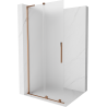 Mexen Velar L perete de duș glisant Walk-in 90 x 200 cm, înghețat 8 mm, aur roz - 871-090-003-33-60