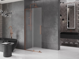 Mexen Velar L toló zuhanyfal Walk-in 120 x 200 cm, fagyos 8 mm, rózsaarany - 871-120-003-33-60
