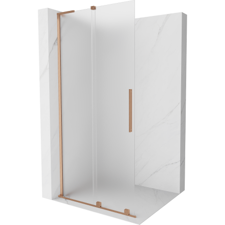 Mexen Velar L paravan duș glisant Walk-in 90 x 200 cm, înghețat 8 mm, cupru periat - 871-090-003-33-65