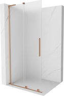 Mexen Velar L perete de duș glisant Walk-in 100 x 200 cm, mat 8 mm, cupru periat - 871-100-003-33-65