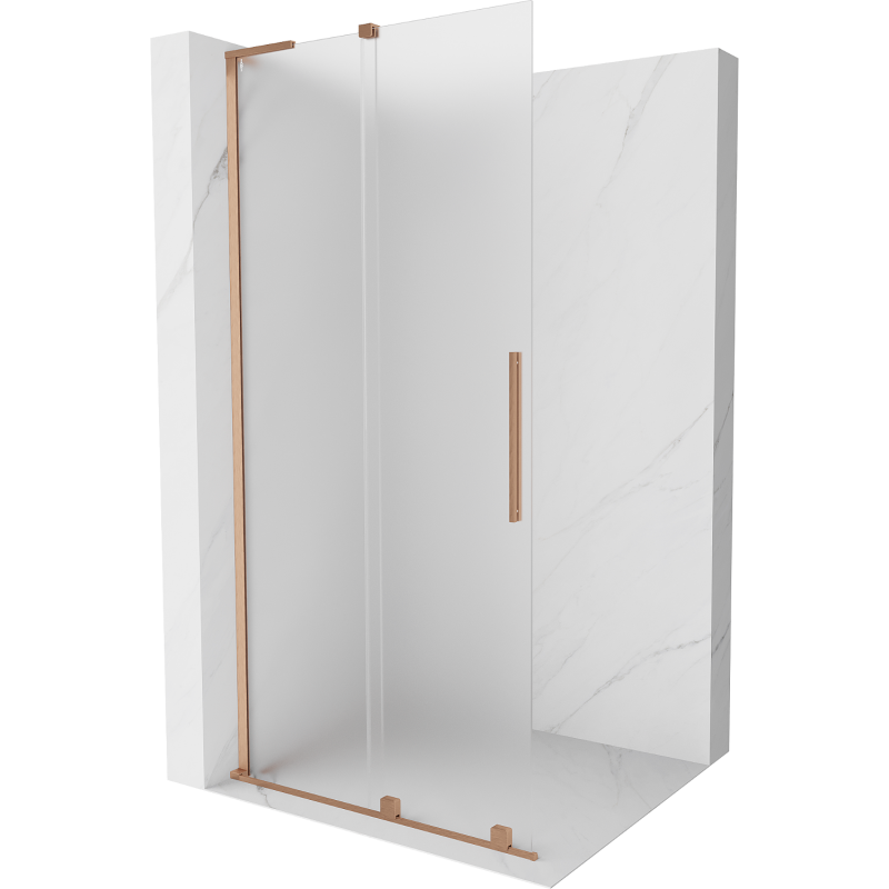 Mexen Velar L perete de duș glisant Walk-in 110 x 200 cm, gheață 8 mm, cupru periat - 871-110-003-33-65