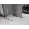 Mexen Velar L perete de duș glisant Walk-in 110 x 200 cm, geam de sticlă mată 8 mm, gri armat periat - 871-110-003-33-66