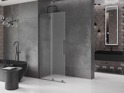 Mexen Velar L zuhanyfal - tolóajtós Walk-in 100 x 200 cm, 8 mm-es matt üveg, szálcsiszolt pisztolyszürke - 871-100-003-33-66