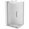Mexen Velar L perete de duș glisant Walk-in 110 x 200 cm, geam de sticlă mată 8 mm, gri armat periat - 871-110-003-33-66