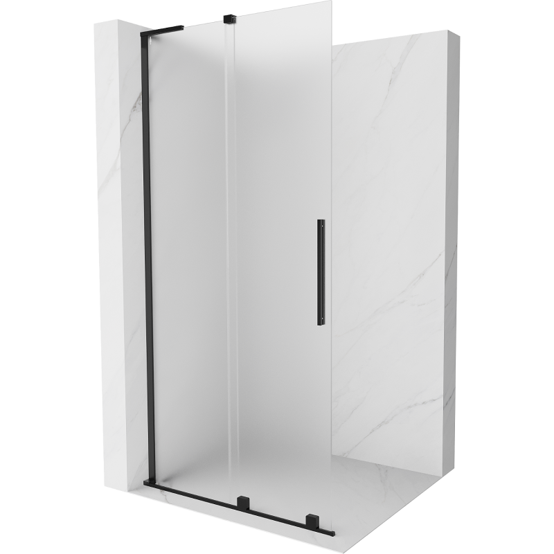 Mexen Velar L paravan de duș glisant Walk-in 120 x 200 cm, mat 8 mm, negru - 871-120-003-33-70