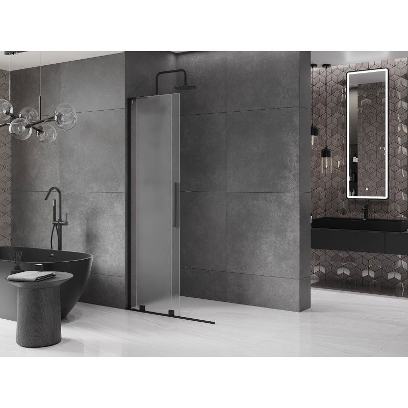 Mexen Velar L toló zuhanyfal Walk-in 90 x 200 cm, homályos 8 mm, fekete - 871-090-003-33-70
