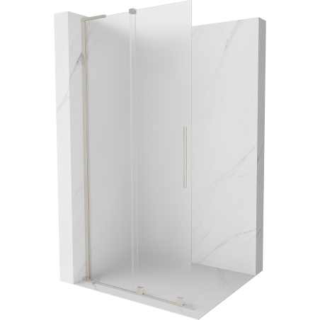 Mexen Velar L zuhanyfal tolóajtós Walk-in 100 x 200 cm, fagyott 8 mm, szálcsiszolt nikkel - 871-100-003-33-97