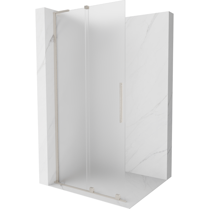 Mexen Velar L perete de duș culisant Walk-in 120 x 200 cm, geam mat 8 mm, nichel periat - 871-120-003-33-97