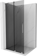 Mexen Velar L perete de duș glisant Walk-in 90 x 200 cm, grafit 8 mm, crom - 871-090-003-43-01