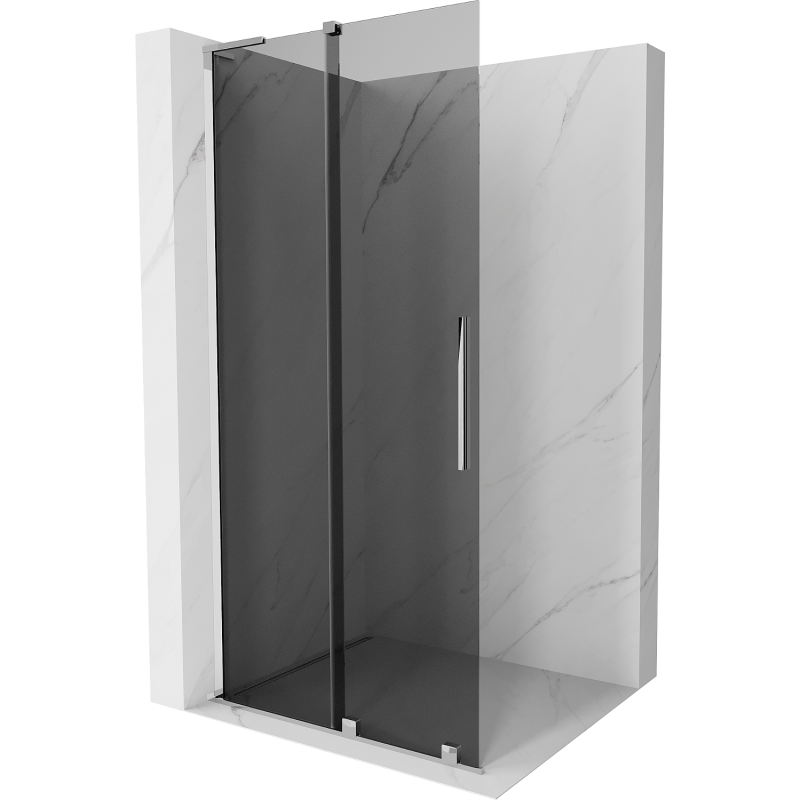 Mexen Velar L perete de duș extensibil Walk-in 100 x 200 cm, grafit 8 mm, crom - 871-100-003-43-01
