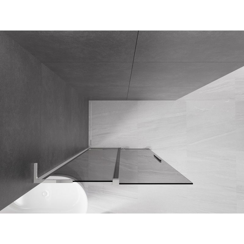 Mexen Velar L perete de duș culisant Walk-in 110 x 200 cm, grafit 8 mm, crom - 871-110-003-43-01