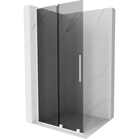 Mexen Velar L perete de duș glisant Walk-in 110 x 200 cm, grafit 8 mm, alb - 871-110-003-43-20