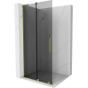 Mexen Velar L tolóajtós Walk-in zuhanyfal 90 x 200 cm, grafit 8 mm, arany - 871-090-003-43-50