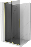 Mexen Velar L perete de duș glisant Walk-in 90 x 200 cm, grafit 8 mm, auriu - 871-090-003-43-50