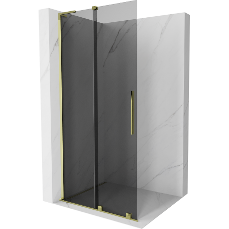 Mexen Velar L perete de duș culisant Walk-in 120 x 200 cm, grafit 8 mm, auriu - 871-120-003-43-50