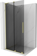 Panou duș glisant Mexen Velar L Walk-in 100 x 200 cm, grafit 8 mm, auriu periat - 871-100-003-43-55