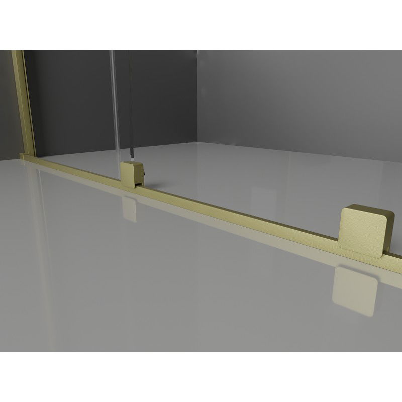 Mexen Velar L perete de duș glisant Walk-in 90 x 200 cm, grafit 8 mm, auriu periat - 871-090-003-43-55