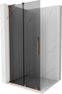 Mexen Velar L perete de duș glisant Walk-in 90 x 200 cm, grafit 8 mm, aur roz - 871-090-003-43-60