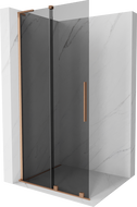 Mexen Velar L zuhanyfal tolóajtós Walk-in 110 x 200 cm, grafit 8 mm, kefélt réz - 871-110-003-43-65