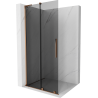 Mexen Velar L tolóajtós zuhanyfal Walk-in 120 x 200 cm, grafit 8 mm, rózsaarany - 871-120-003-43-60