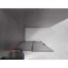 Mexen Velar L tolóajtós zuhanyfal Walk-in 120 x 200 cm, grafit 8 mm, rózsaarany - 871-120-003-43-60
