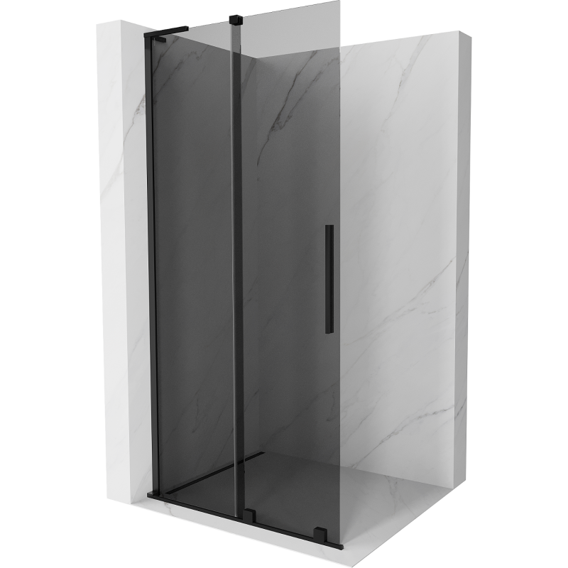 Mexen Velar L perete de duș glisant Walk-in 100 x 200 cm, grafit 8 mm, negru - 871-100-003-43-70