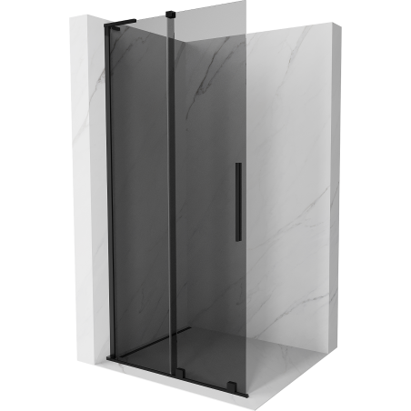 Mexen Velar L perete de duș glisant Walk-in 100 x 200 cm, grafit 8 mm, negru - 871-100-003-43-70