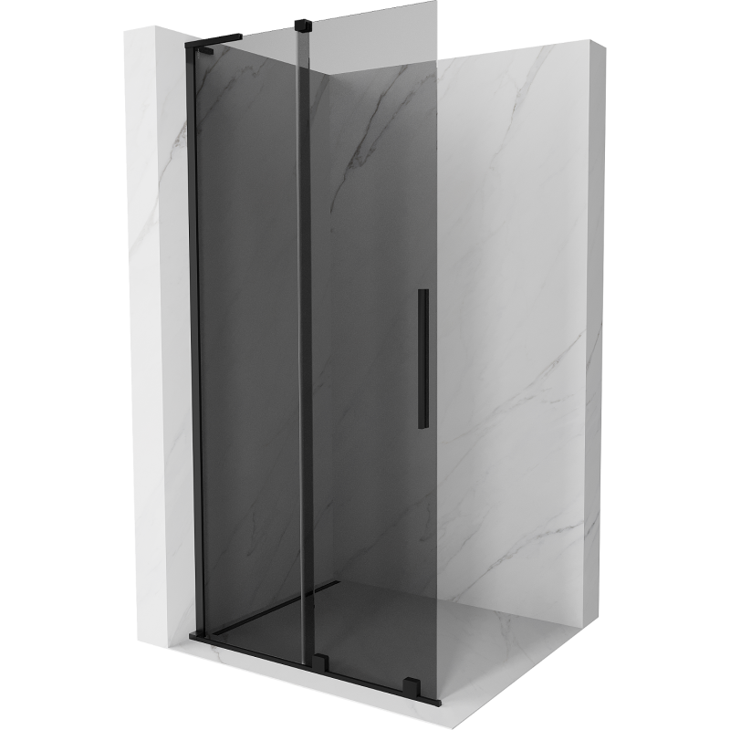 Mexen Velar L perete de duș glisant Walk-in 90 x 200 cm, grafit 8 mm, negru - 871-090-003-43-70