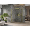 Mexen Omega 120 x 70 cm-es tolóajtós zuhanykabin, átlátszó, arany - 825-120-070-50-00