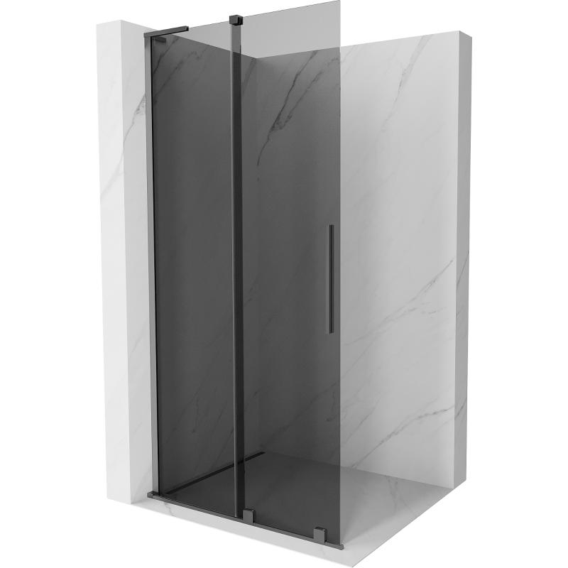Mexen Velar L perete de duș glisant Walk-in 100 x 200 cm, grafit 8 mm, gun metal - 871-100-003-43-95